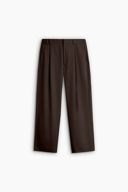 Dark Brown Pleated Trousers