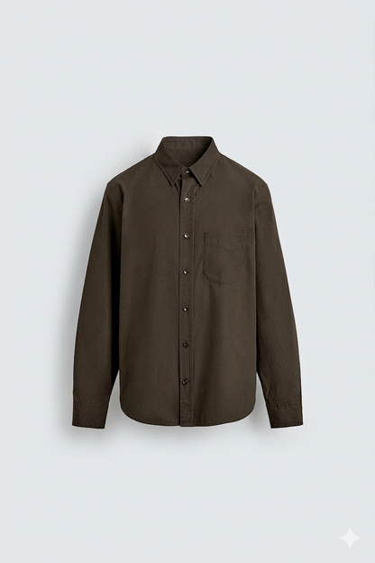 Classic Brown Shirt - 100% Cotton