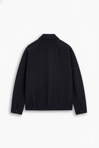 Dark Blue Plain Wool Jacket