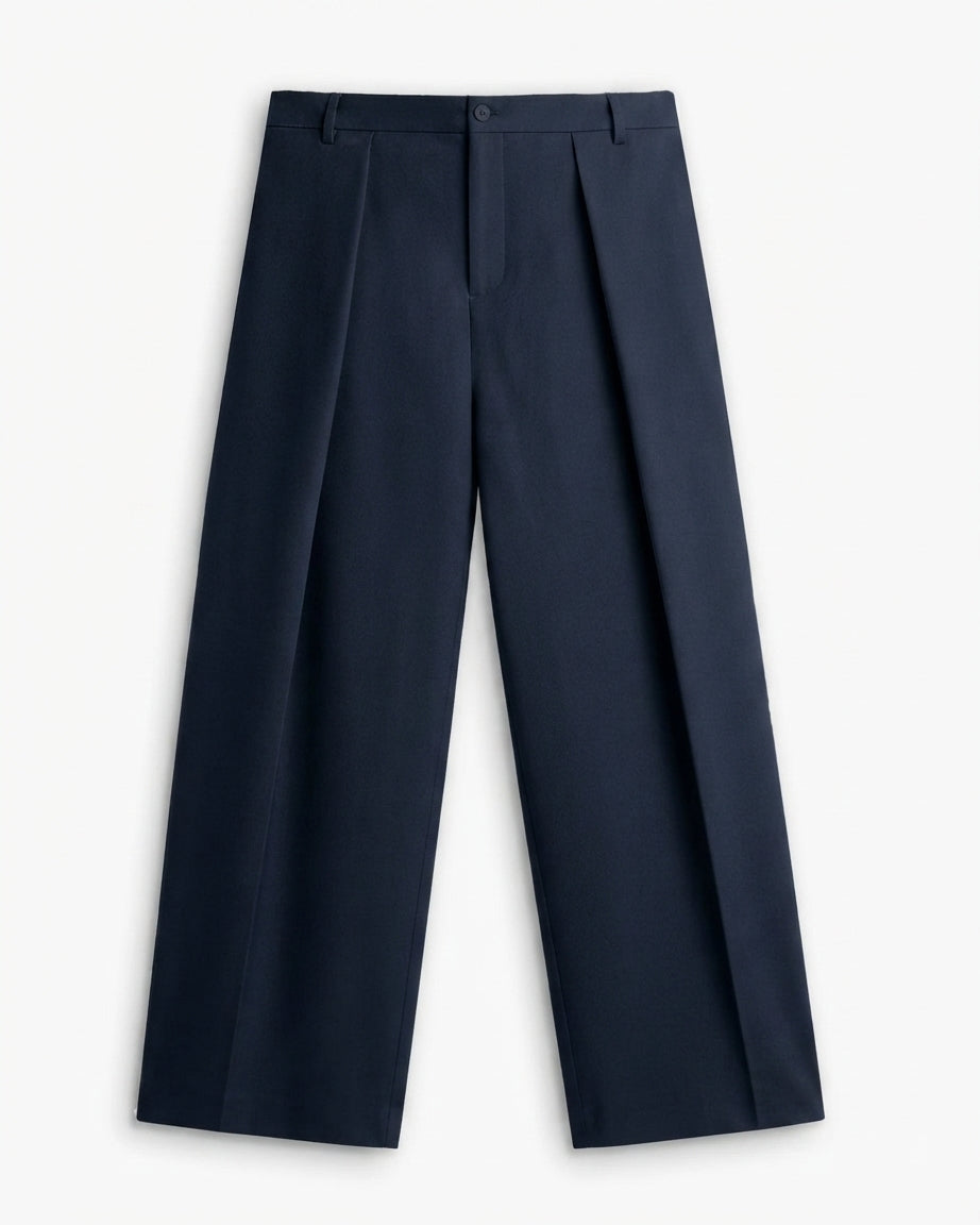Navy Blue Wide Leg Pants