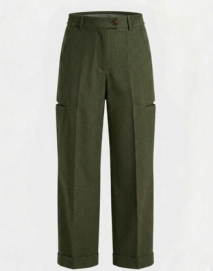 Hunter Green Relaxed Fit Trousers