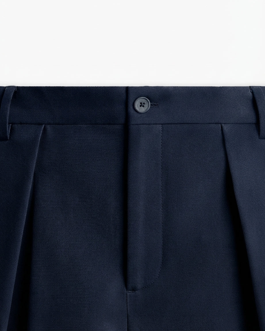 Navy Blue Wide Leg Pants
