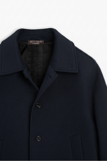 Dark Blue Plain Wool Jacket