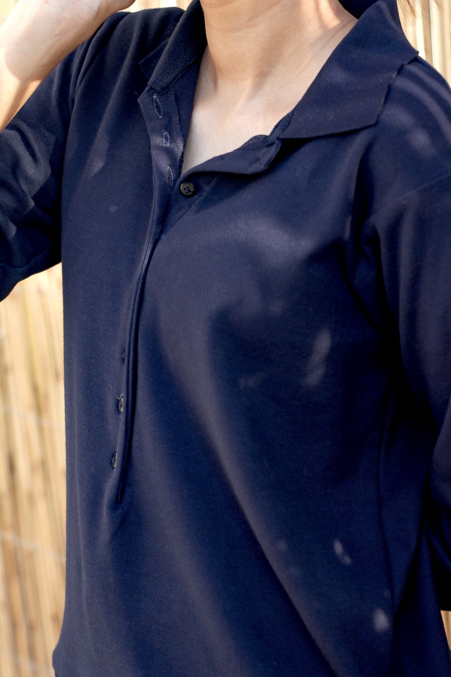 Navy Blue Button Detailed Shirt