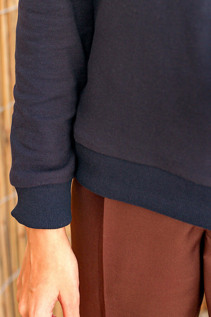 Navy Blue Button Detailed Shirt