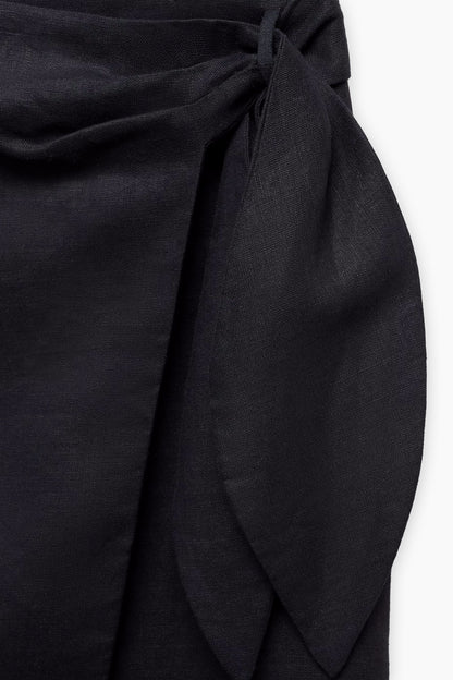 Black Linen Sarong Skirt