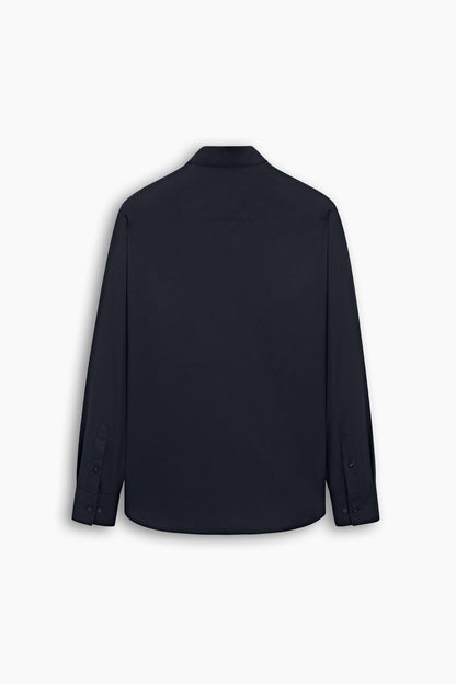 Tencel Navy Blue Flap Pocket Shirt