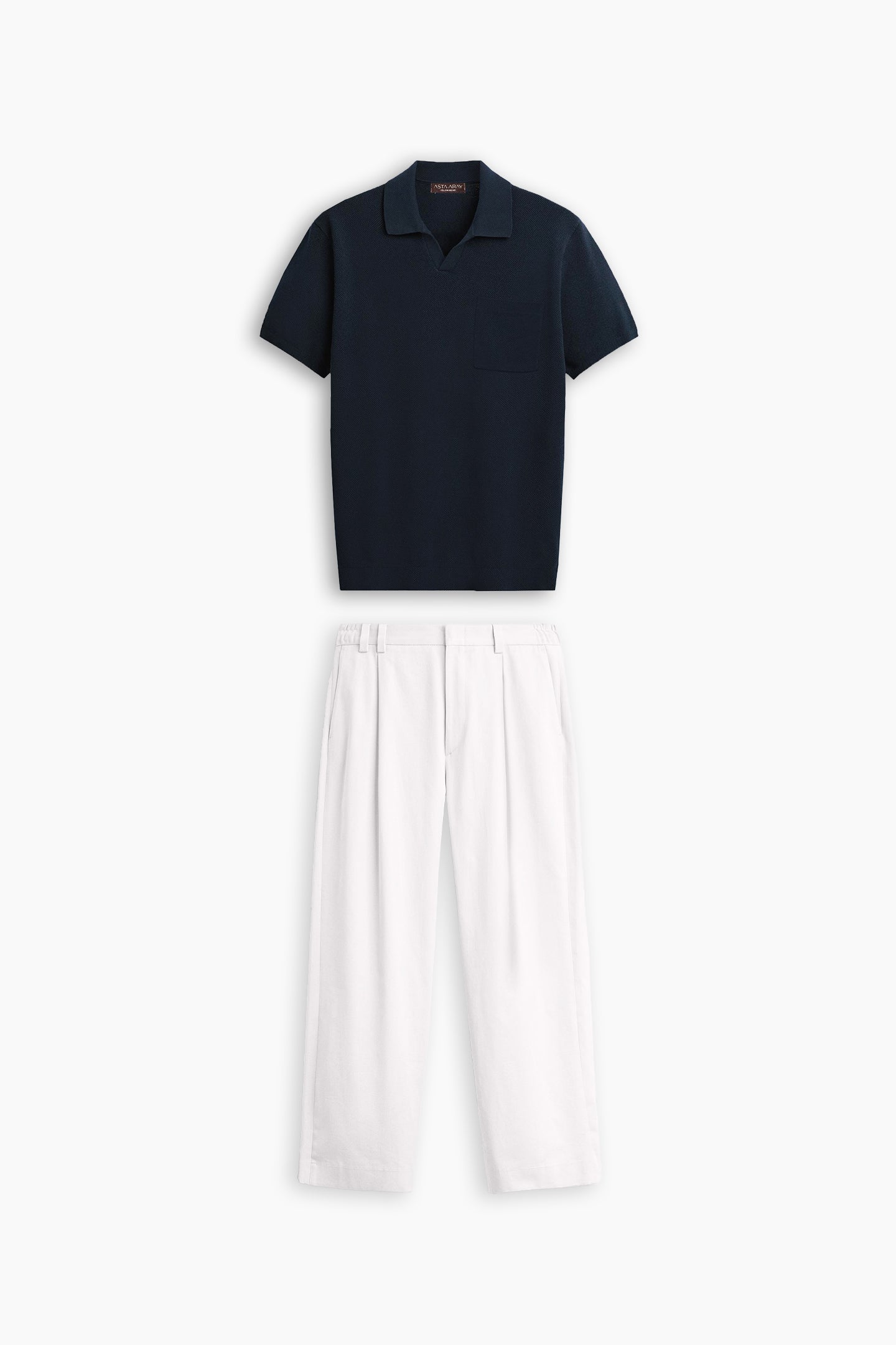 Navy Blue Polo & White S&T