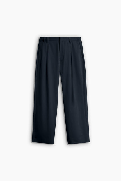Navy Blue Pleated Trousers