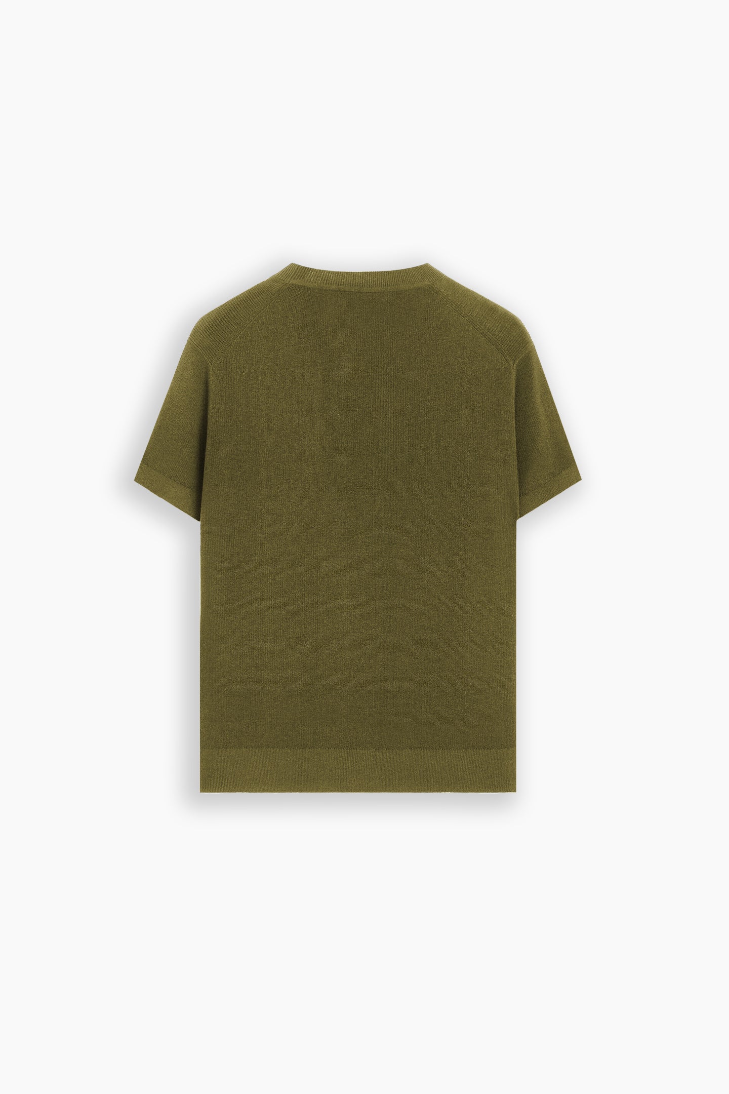 Olive Green Loose Fit Textured T-Shirt