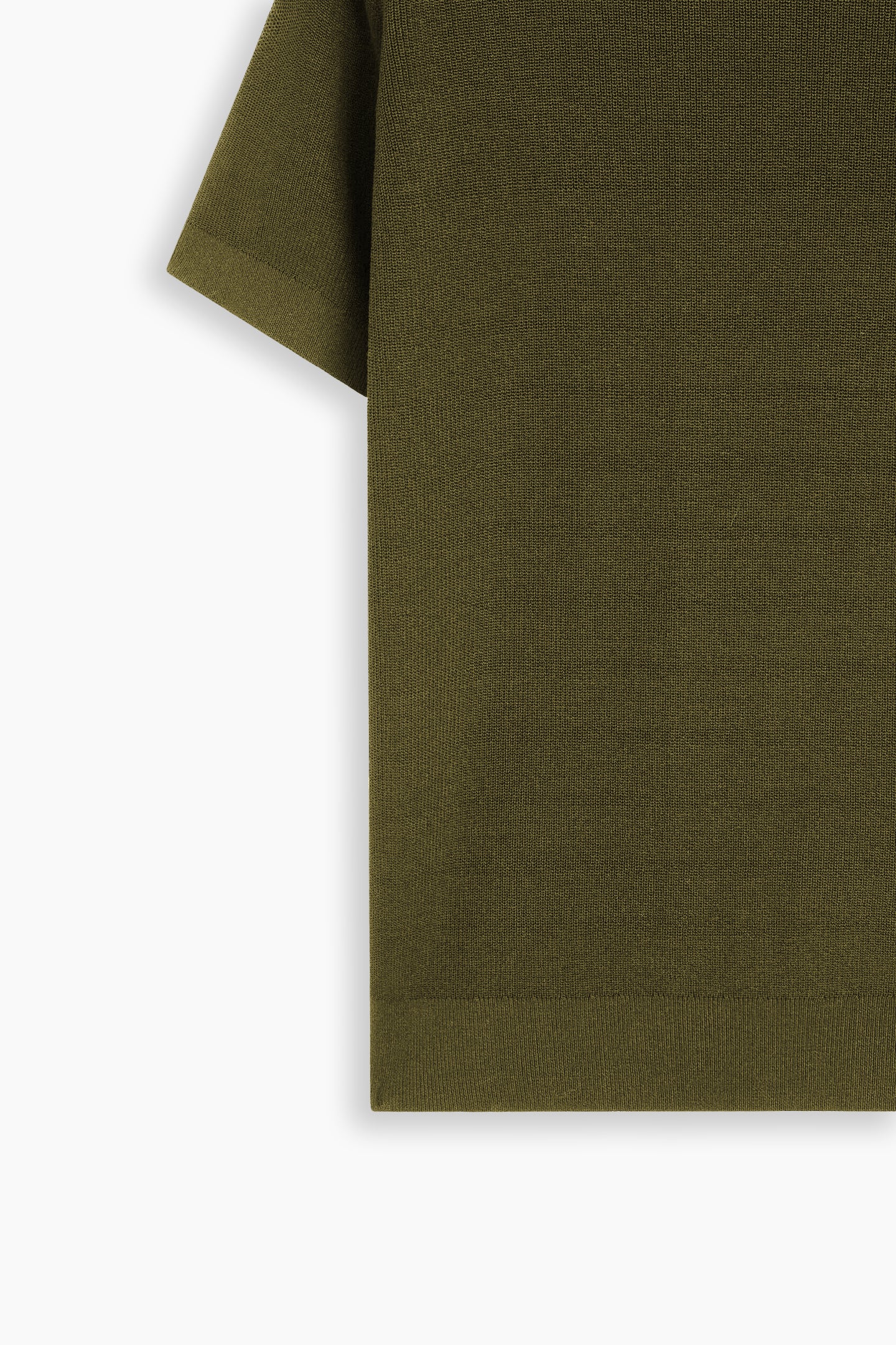 Olive Green Loose Fit Textured T-Shirt