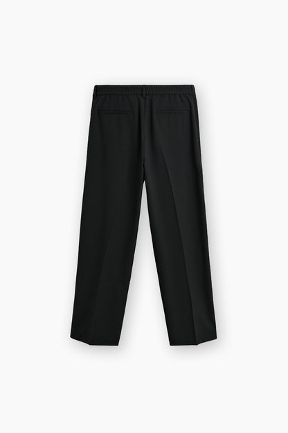 Black Loose Fit Pleated Trousers