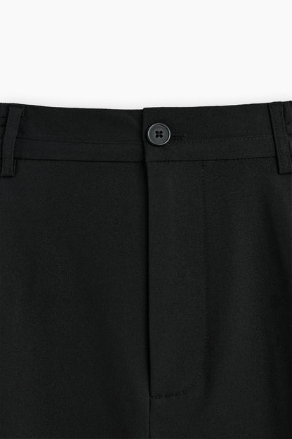 Black Loose Fit Pleated Trousers