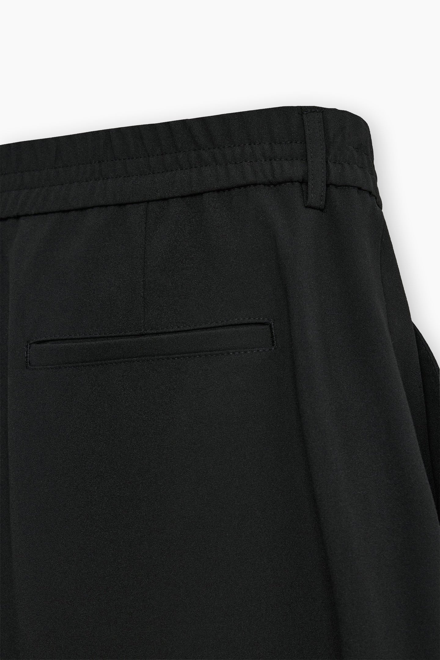 Black Loose Fit Pleated Trousers