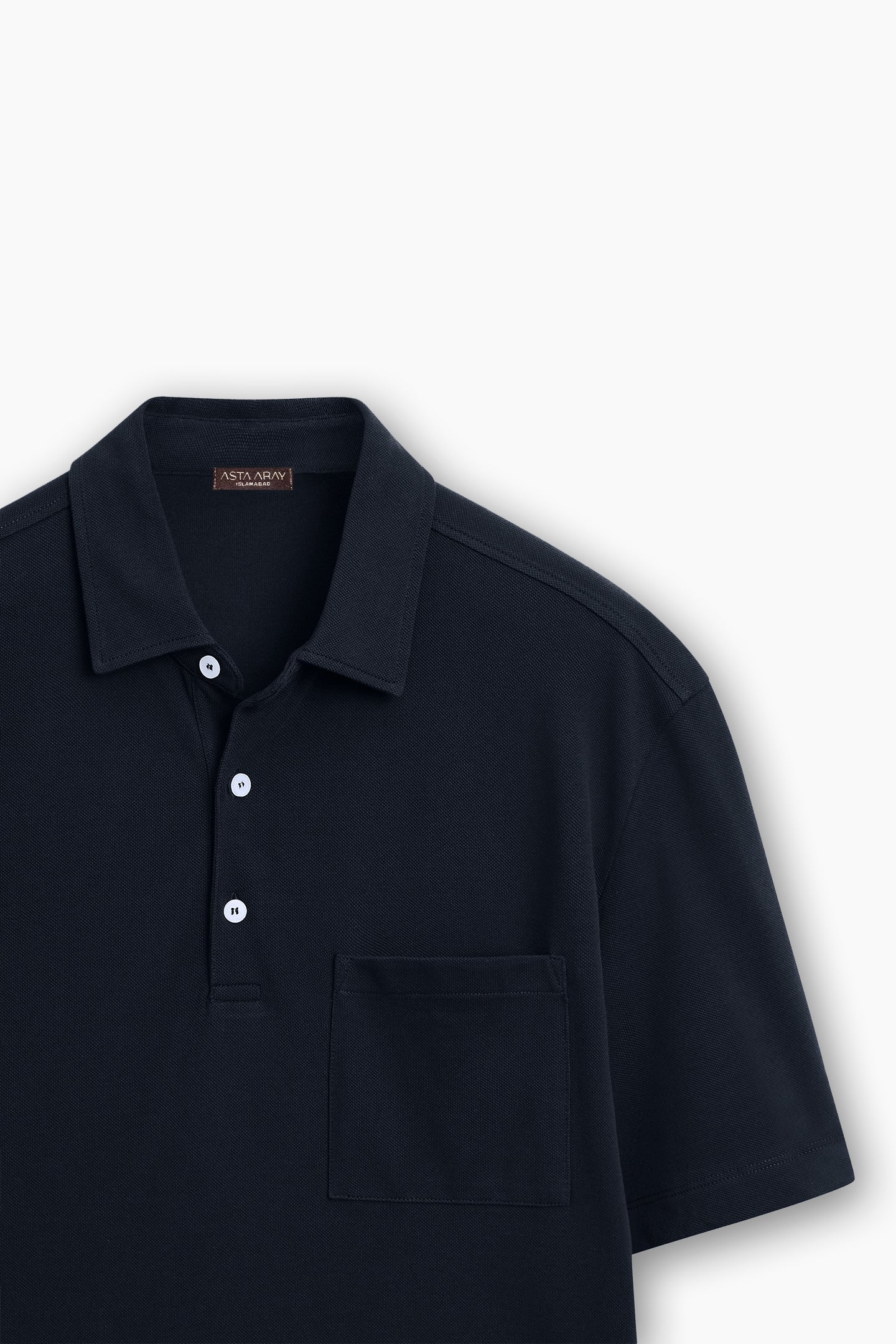 Contrast Buttoned Polo Shirt