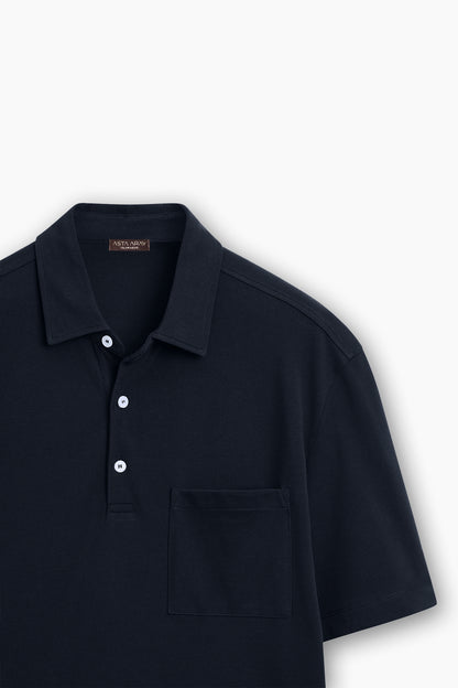 Contrast Buttoned Polo Shirt