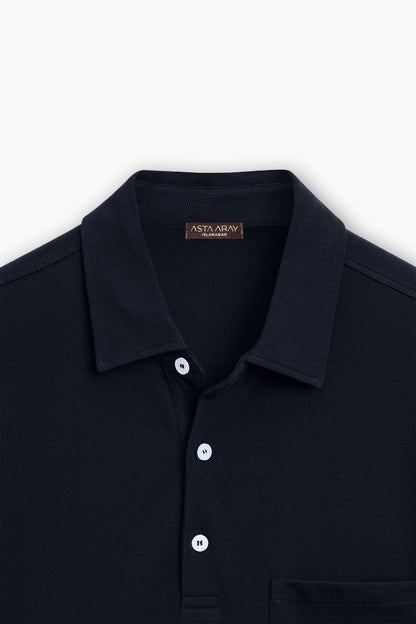 Contrast Buttoned Polo Shirt