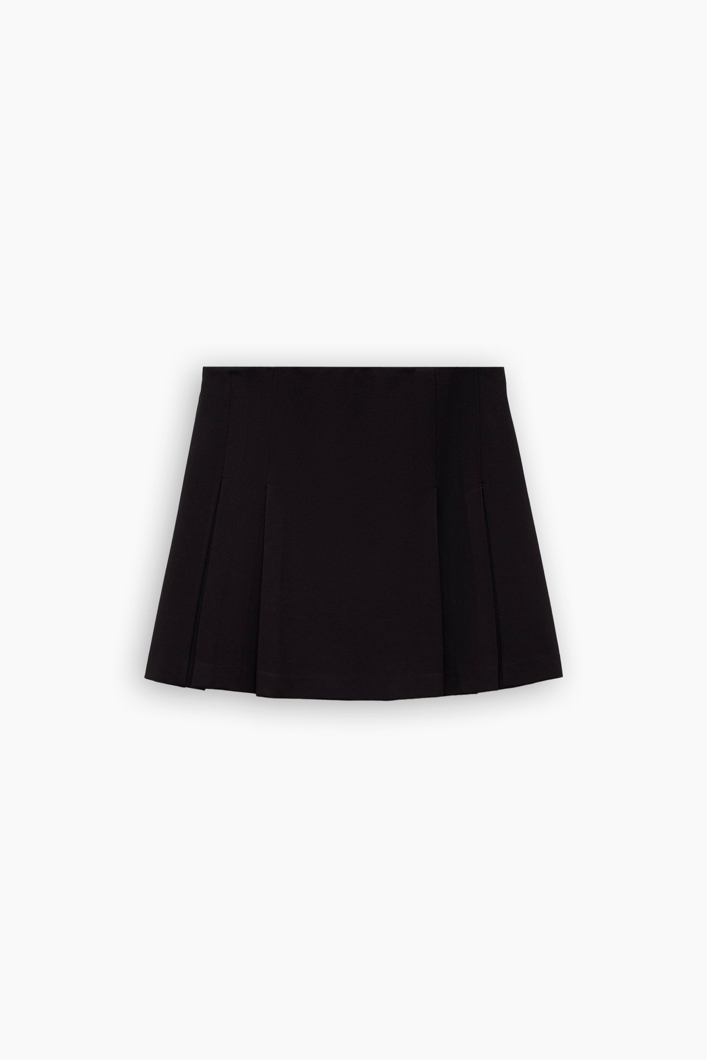 Black Pleated Mini-Skirt