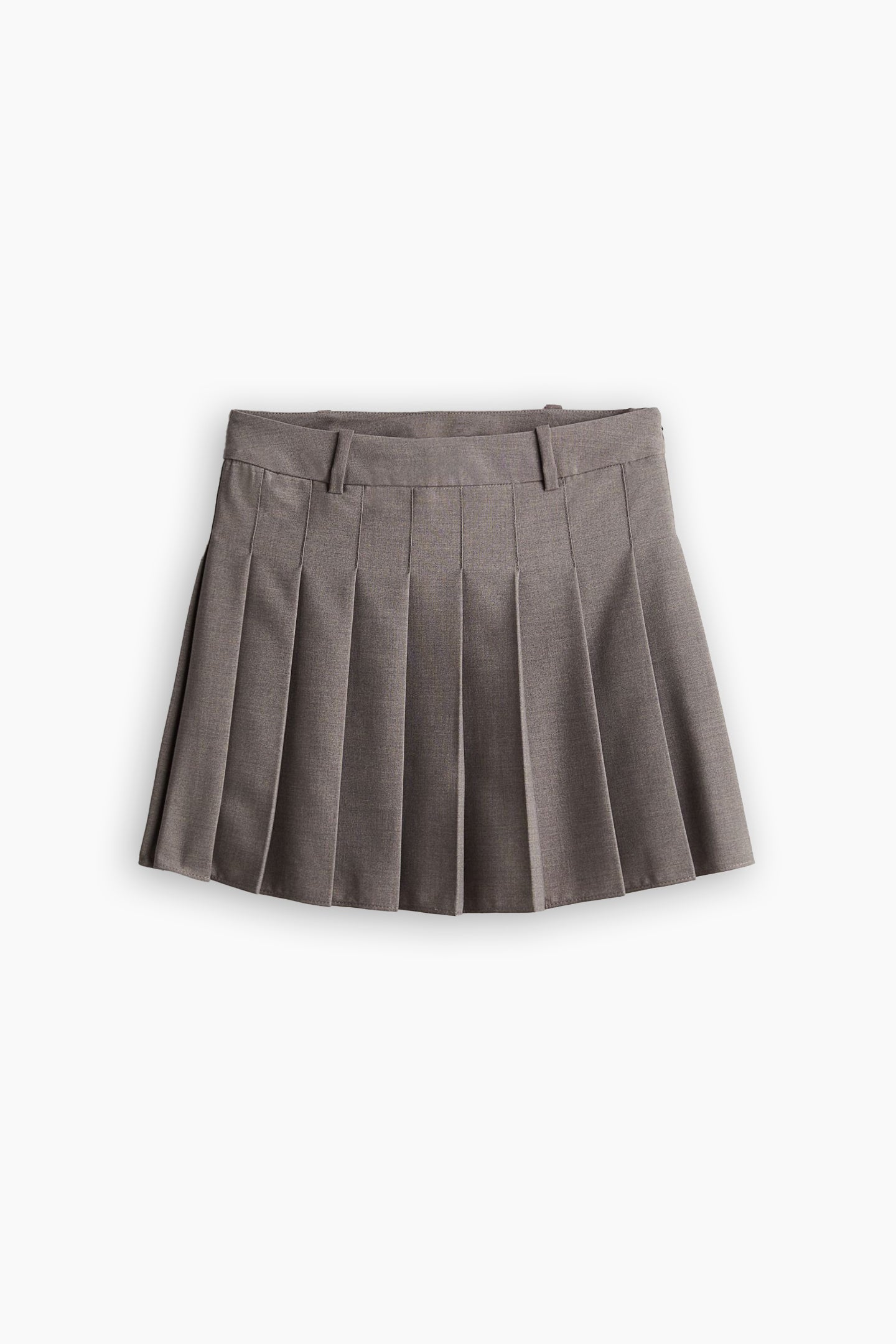 Grey Pleated Mini-Skirt