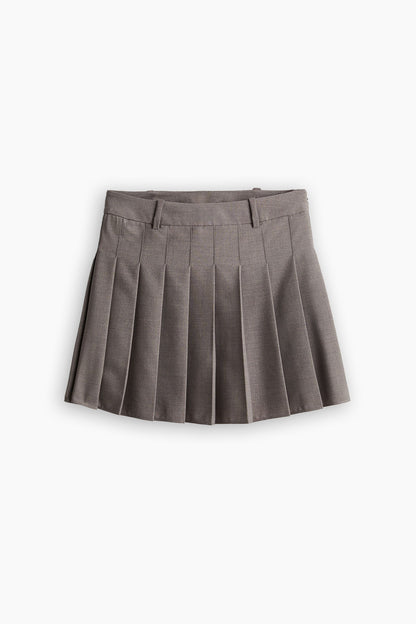 Grey Pleated Mini-Skirt