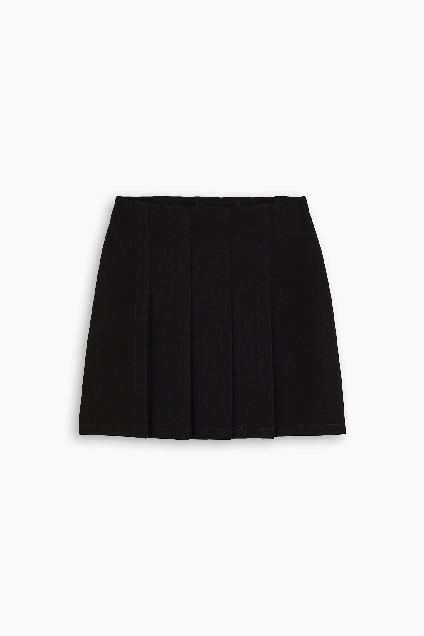 Black Pleated Jersey Skirt