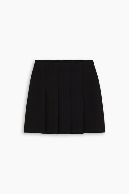 Black Pleated Jersey Skirt