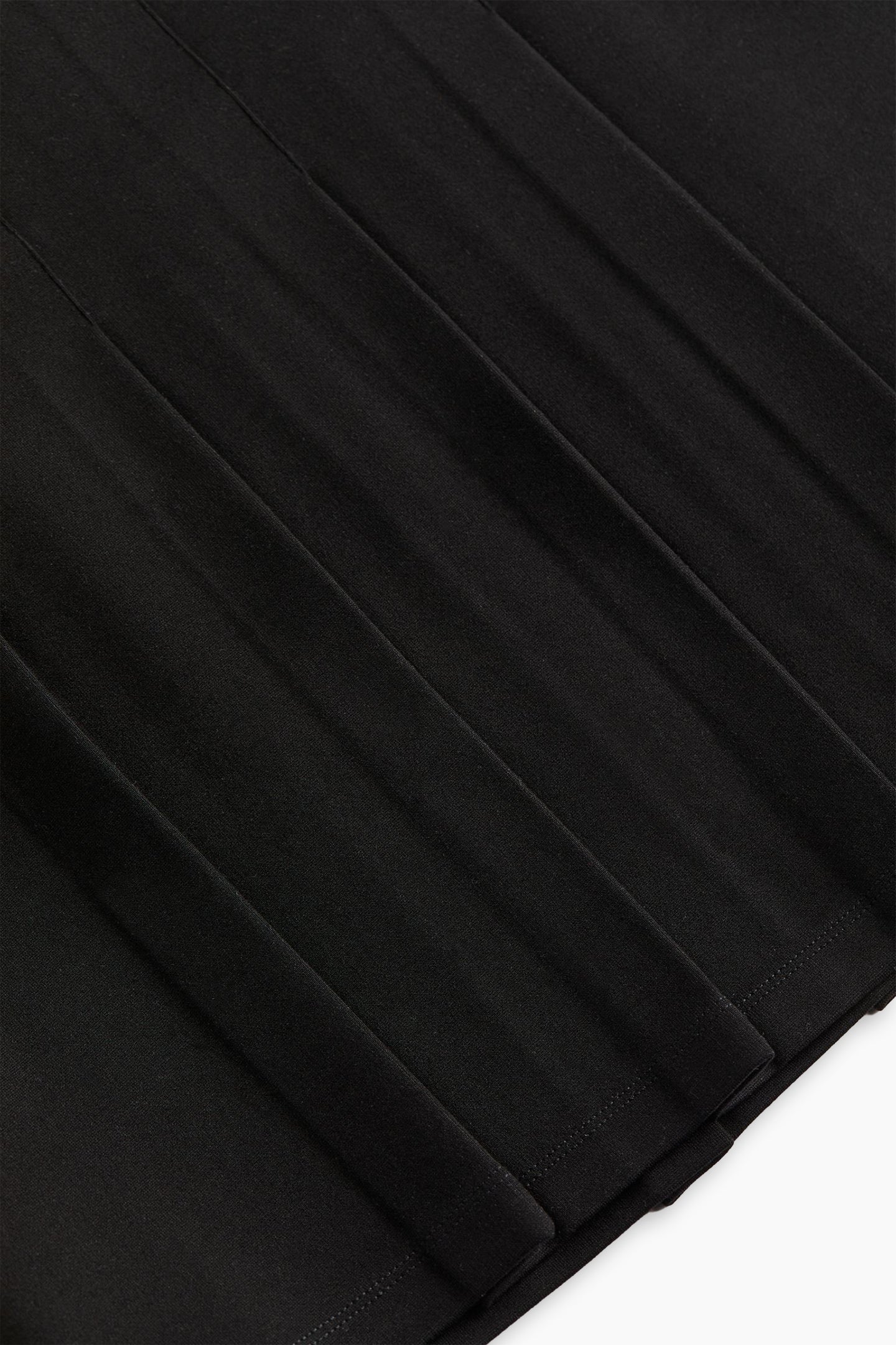 Black Pleated Jersey Skirt