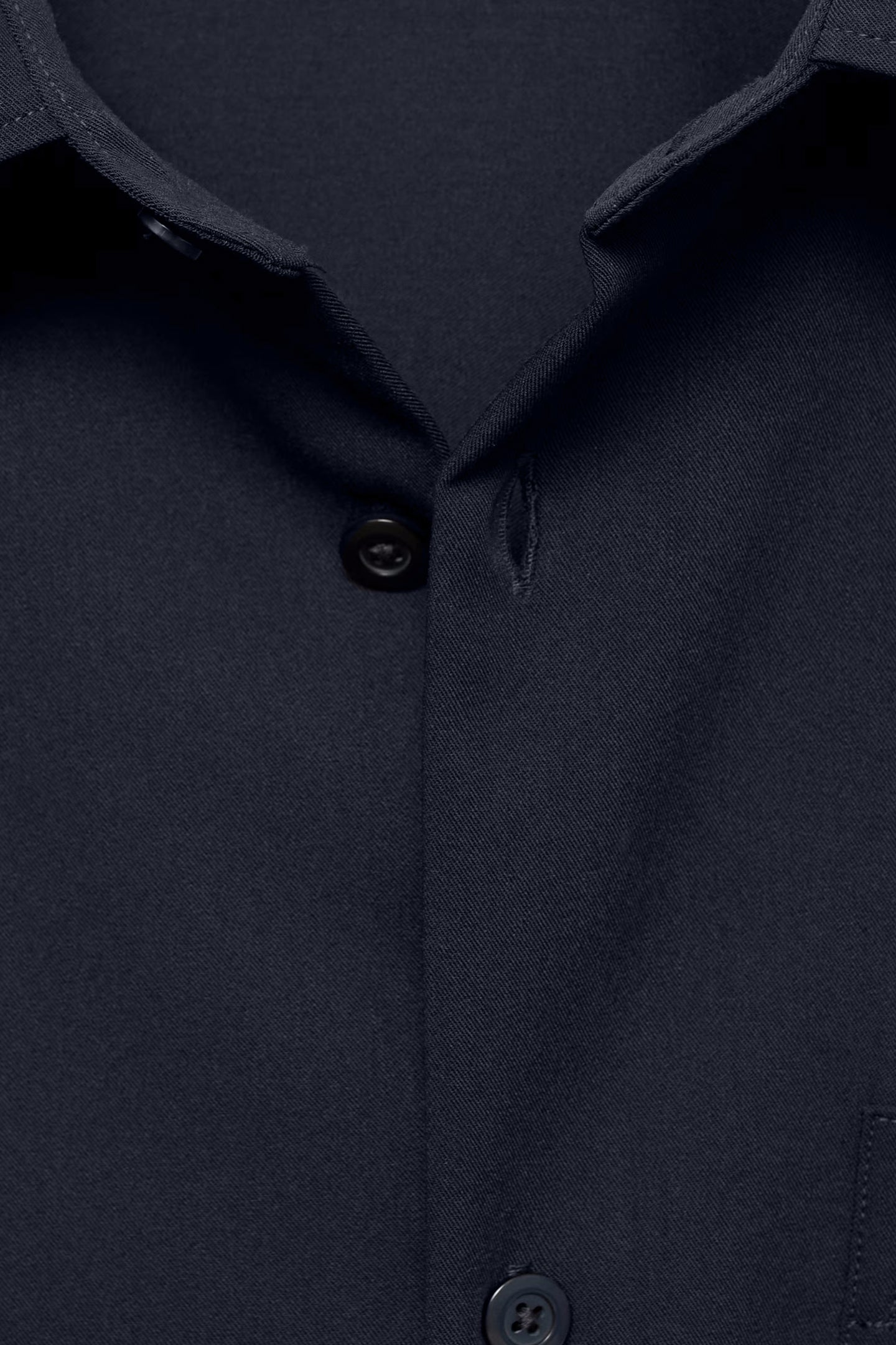 Navy Blue Loose Fit Shirt With Pocket
