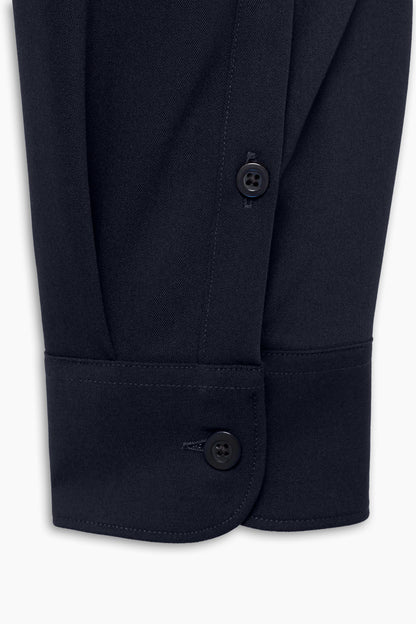 Navy Blue Loose Fit Shirt With Pocket