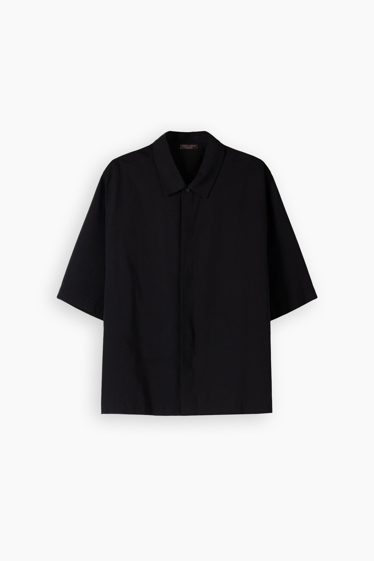 Boxy Fit Crossover Shirt with Button