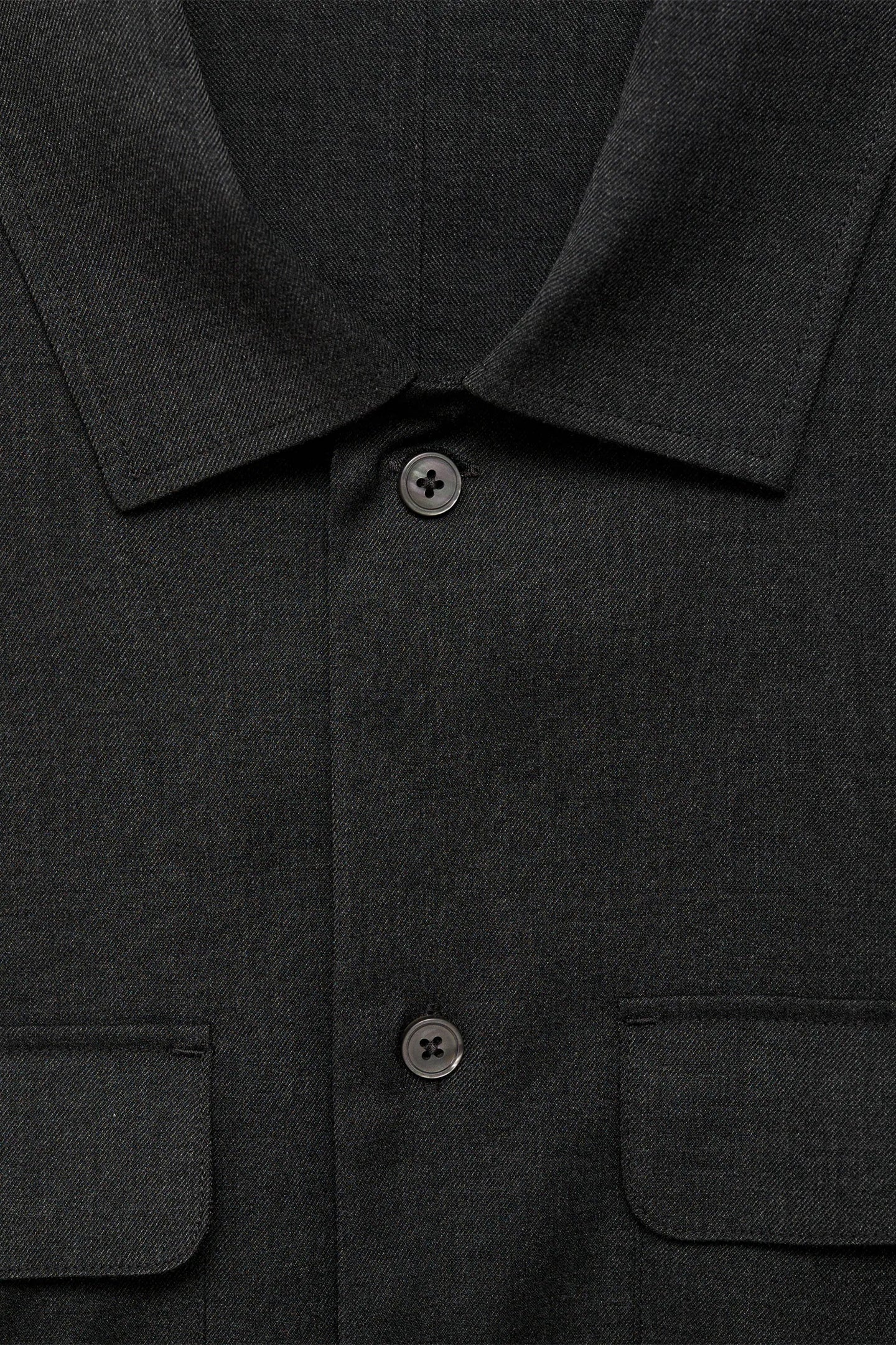 Black Straight Fit Flap Pocket Shirt