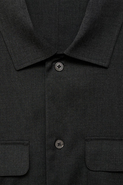 Black Straight Fit Flap Pocket Shirt