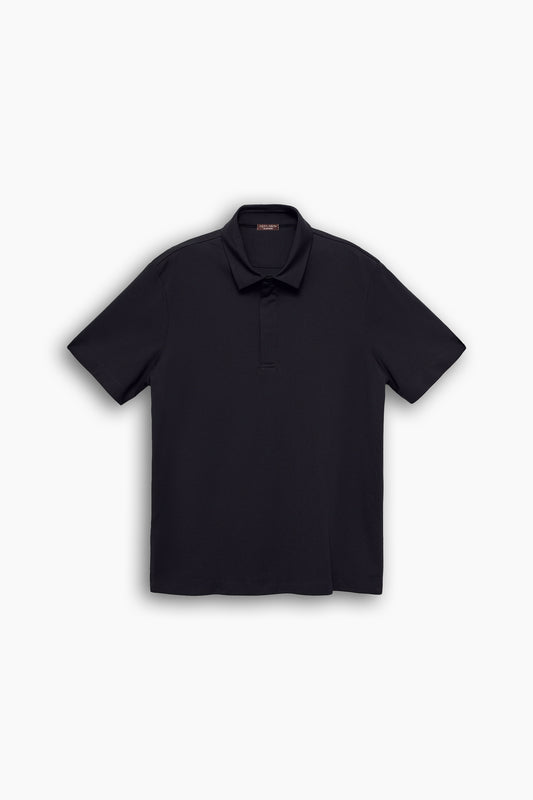 Stretchable Navy Blue Collared Shirt