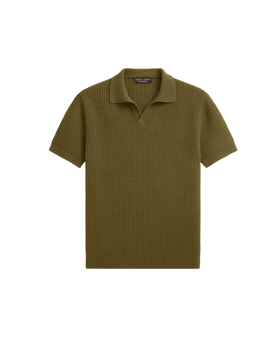 Textured Olive Green Polo Shirt