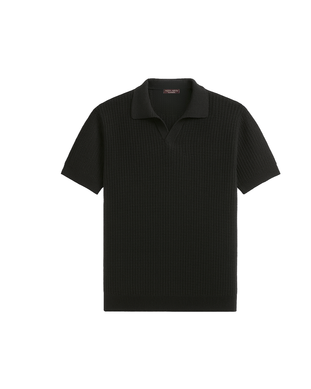 Textured Black Polo
