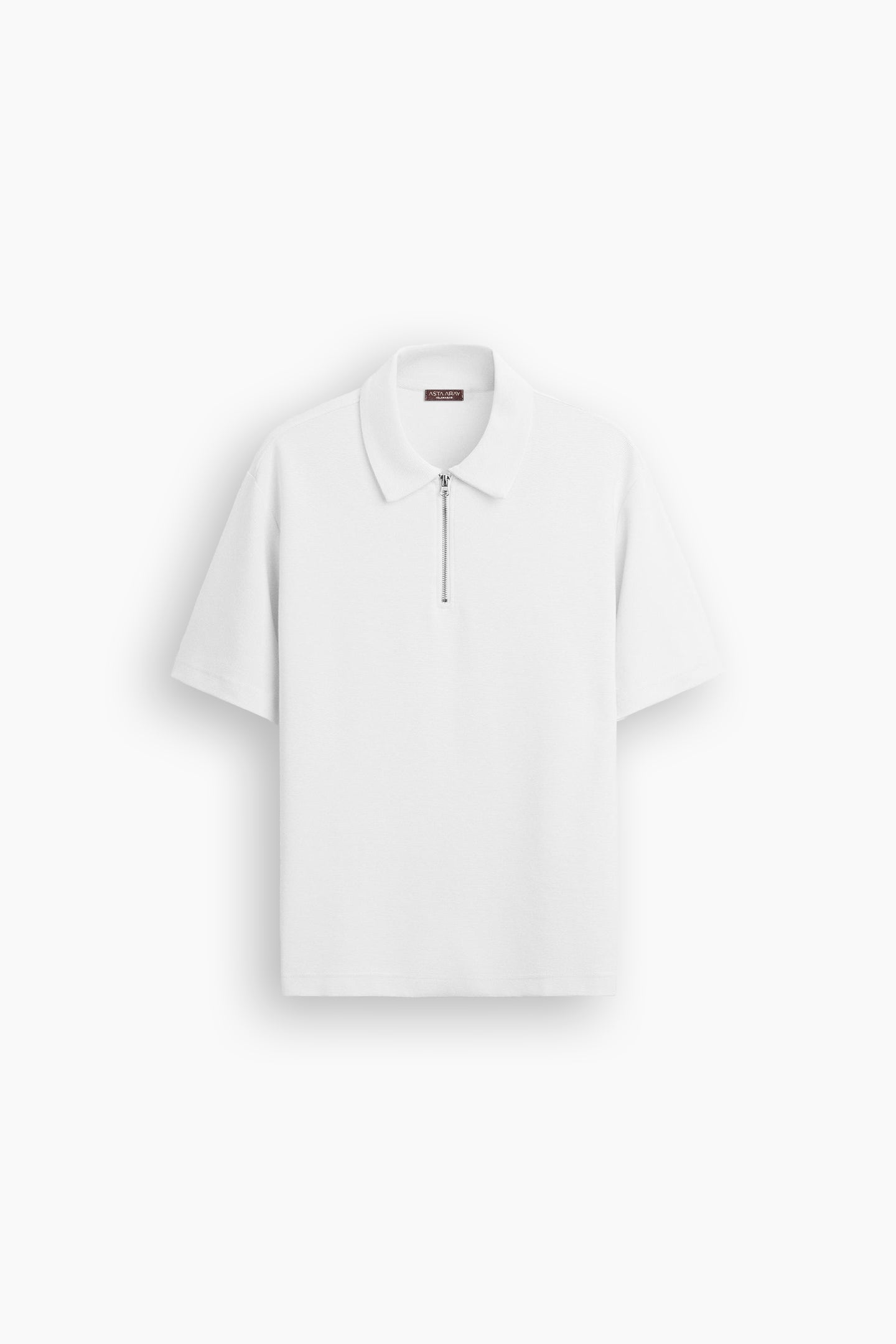 White Zip Polo Shirt