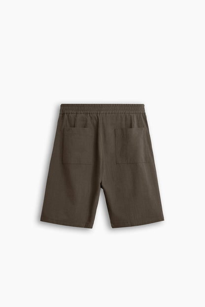 Wood Brown Relaxed Fit Shorts
