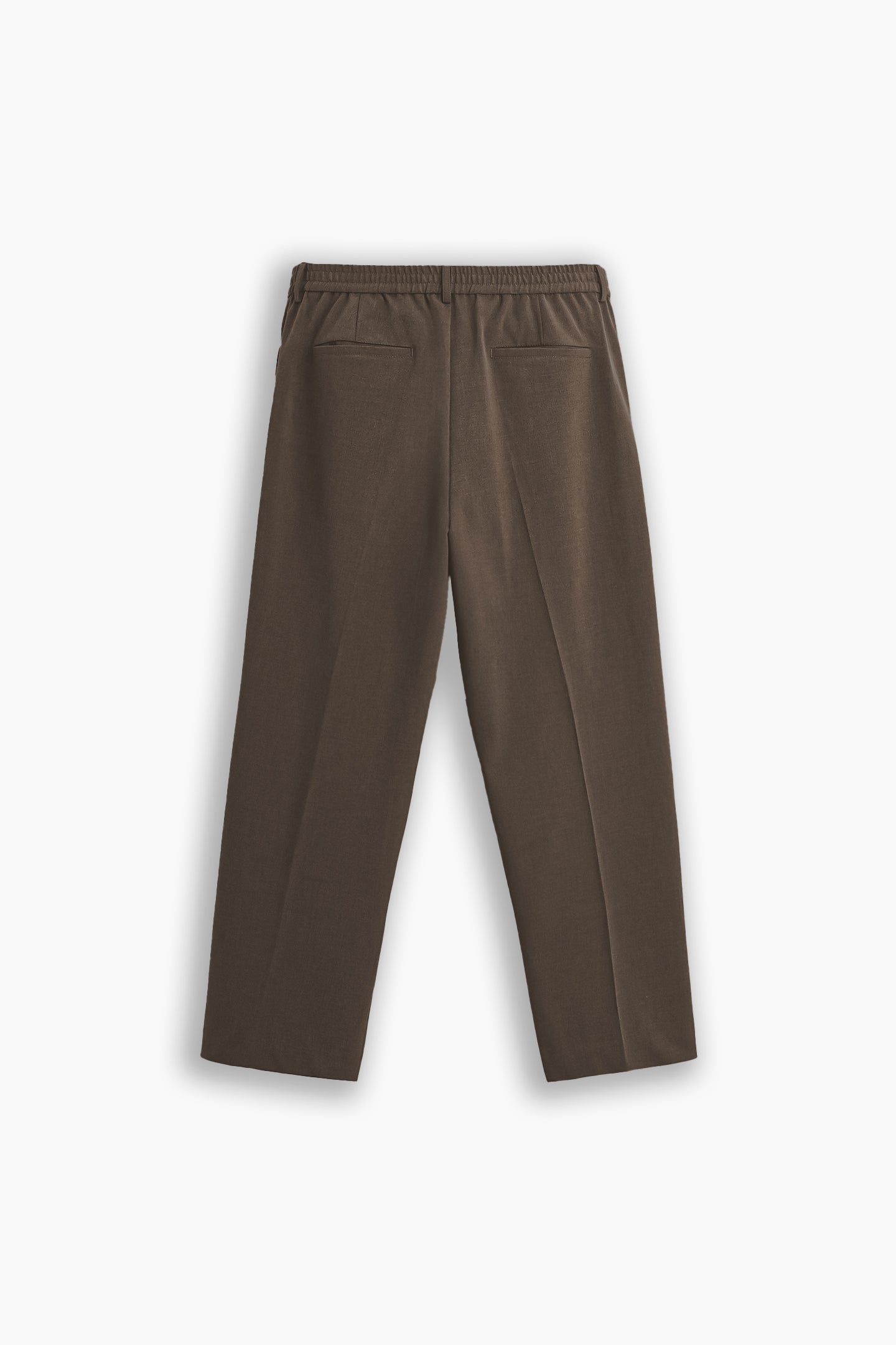 WoodBrown Loose-Fit Pleated Trousers