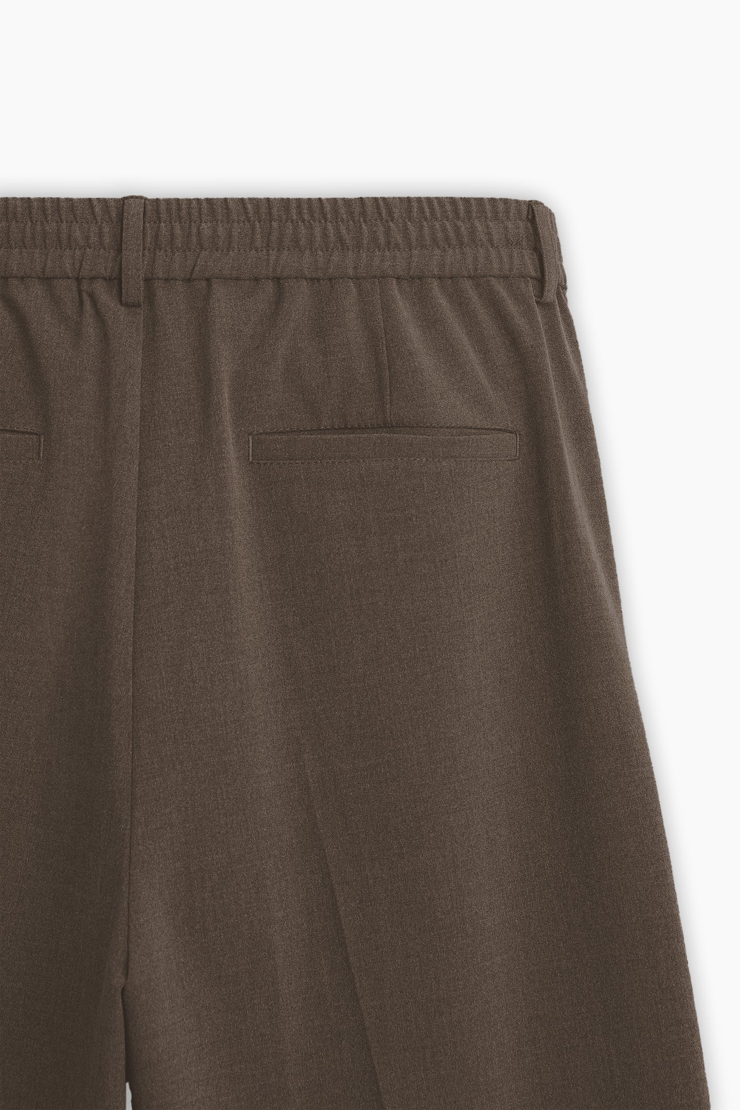 WoodBrown Loose-Fit Pleated Trousers