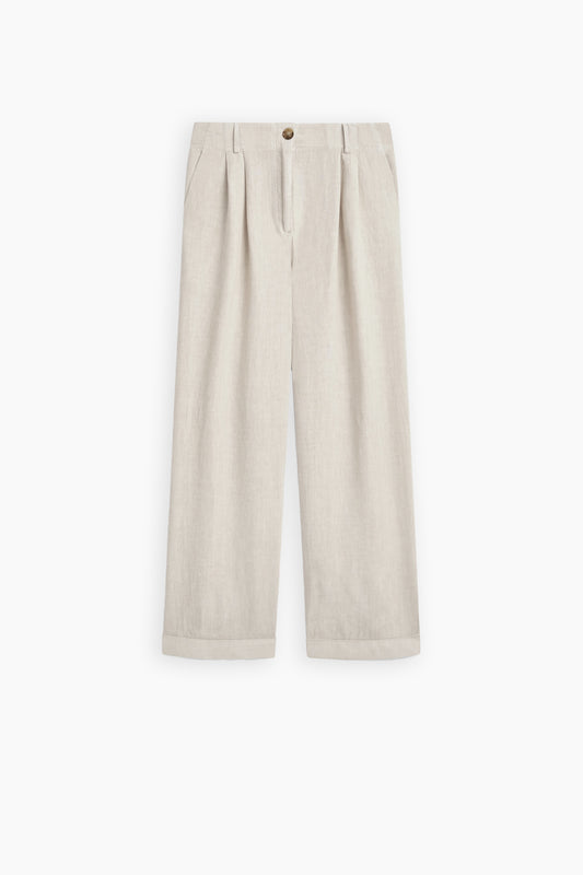 Beige Linen Trousers