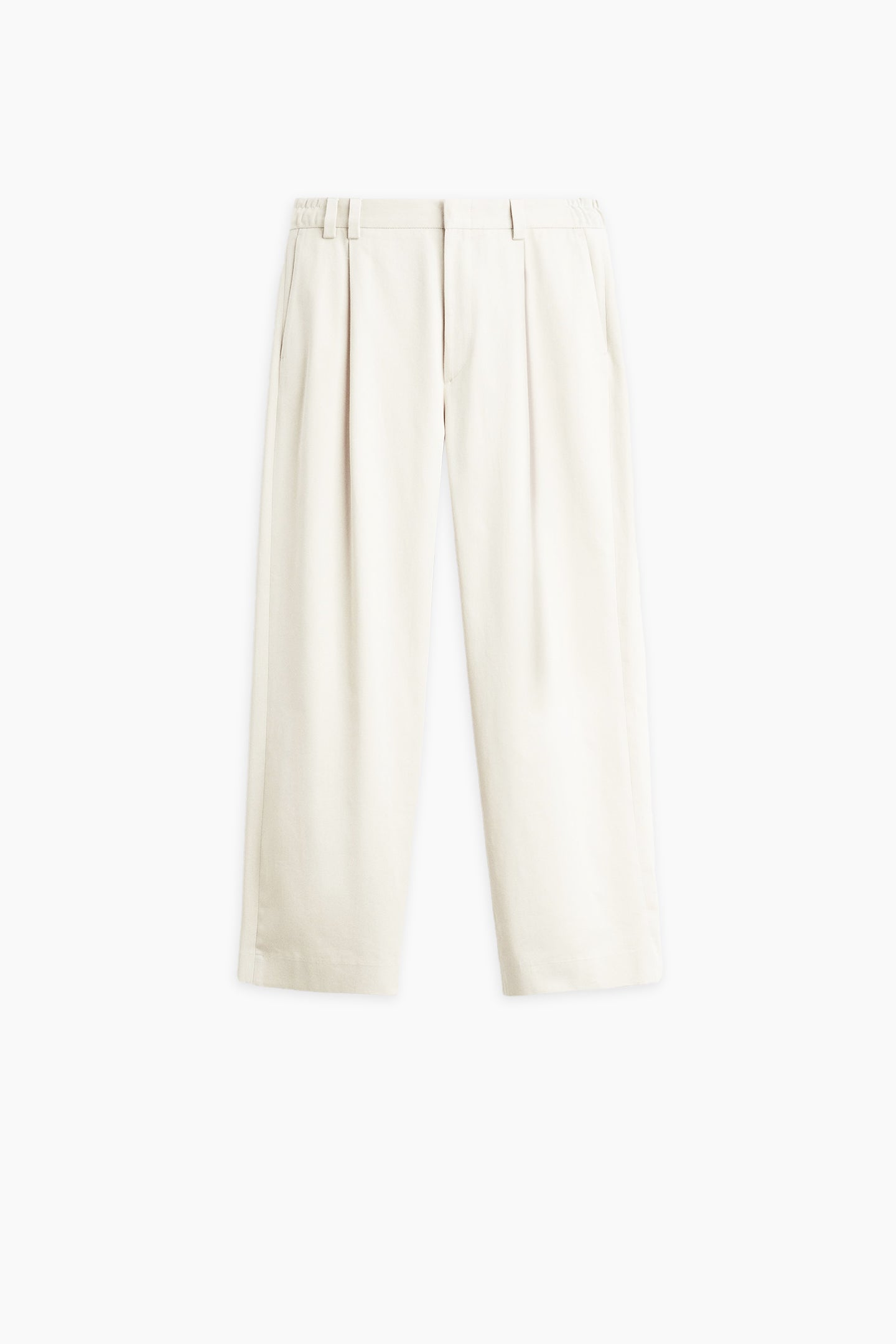Beige Pleated Trousers