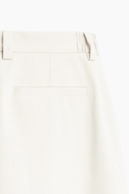 Beige Pleated Trousers