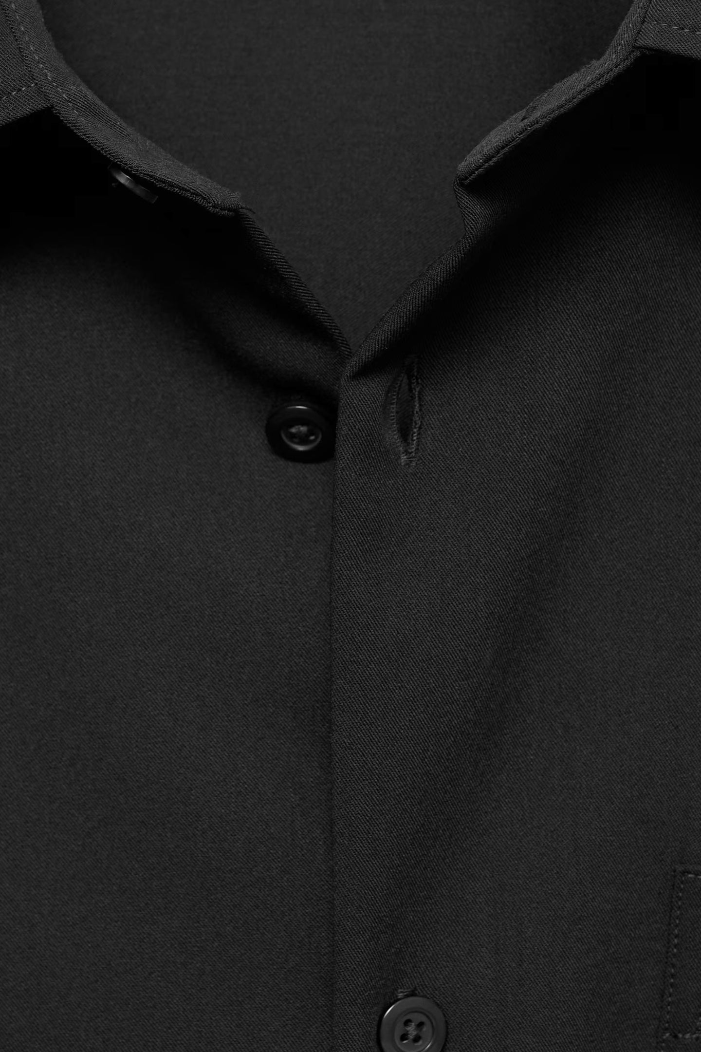 Black Loose Fit Shirt With Pocket