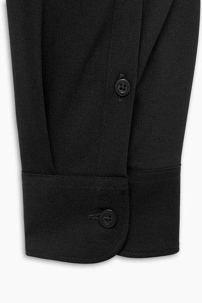 Black Loose Fit Shirt With Pocket