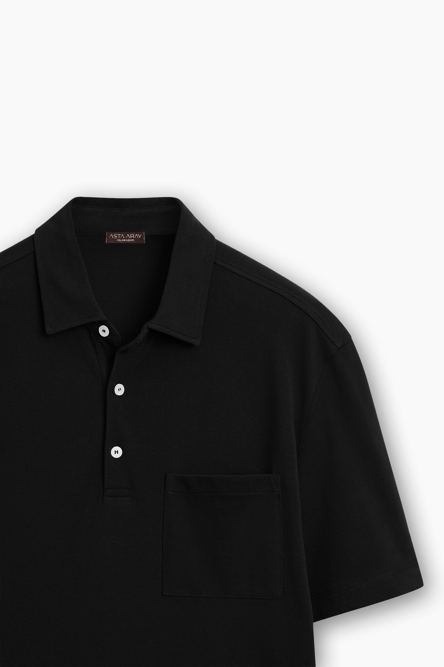 Contrast Buttoned Polo Shirt