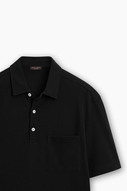 Contrast Buttoned Polo Shirt