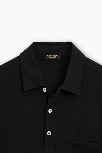 Contrast Buttoned Polo Shirt