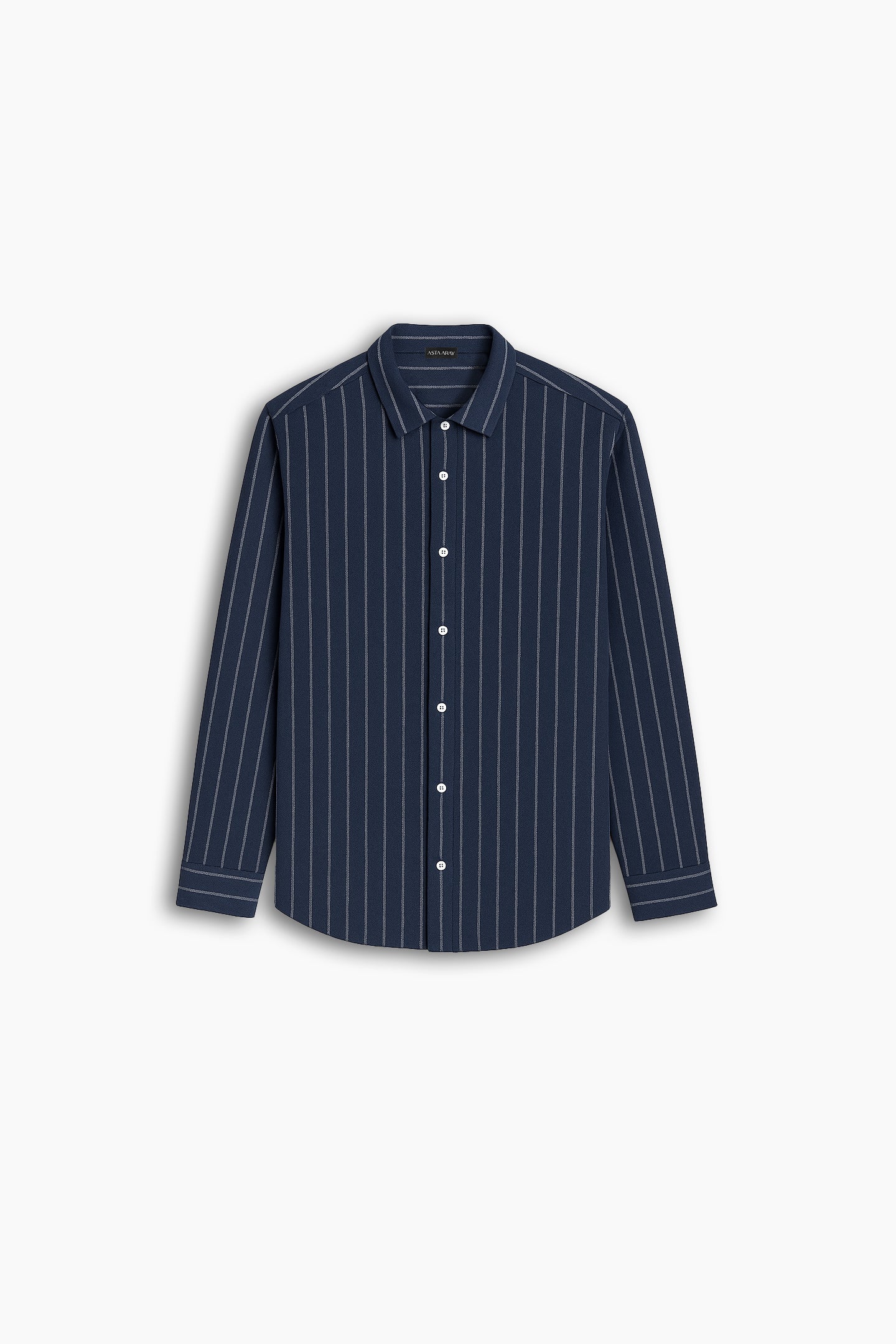 Navy Blue Striped Shirt