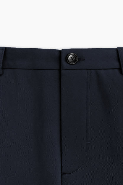 Wide Fit Navy Blue Pants