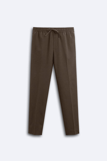 WoodBrown Drawstring Trousers
